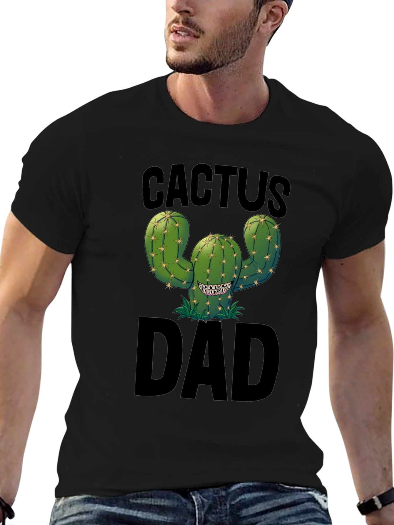 Cactus Dad Black Graphic Tee