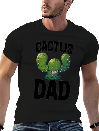 Cactus Dad Black Graphic Tee