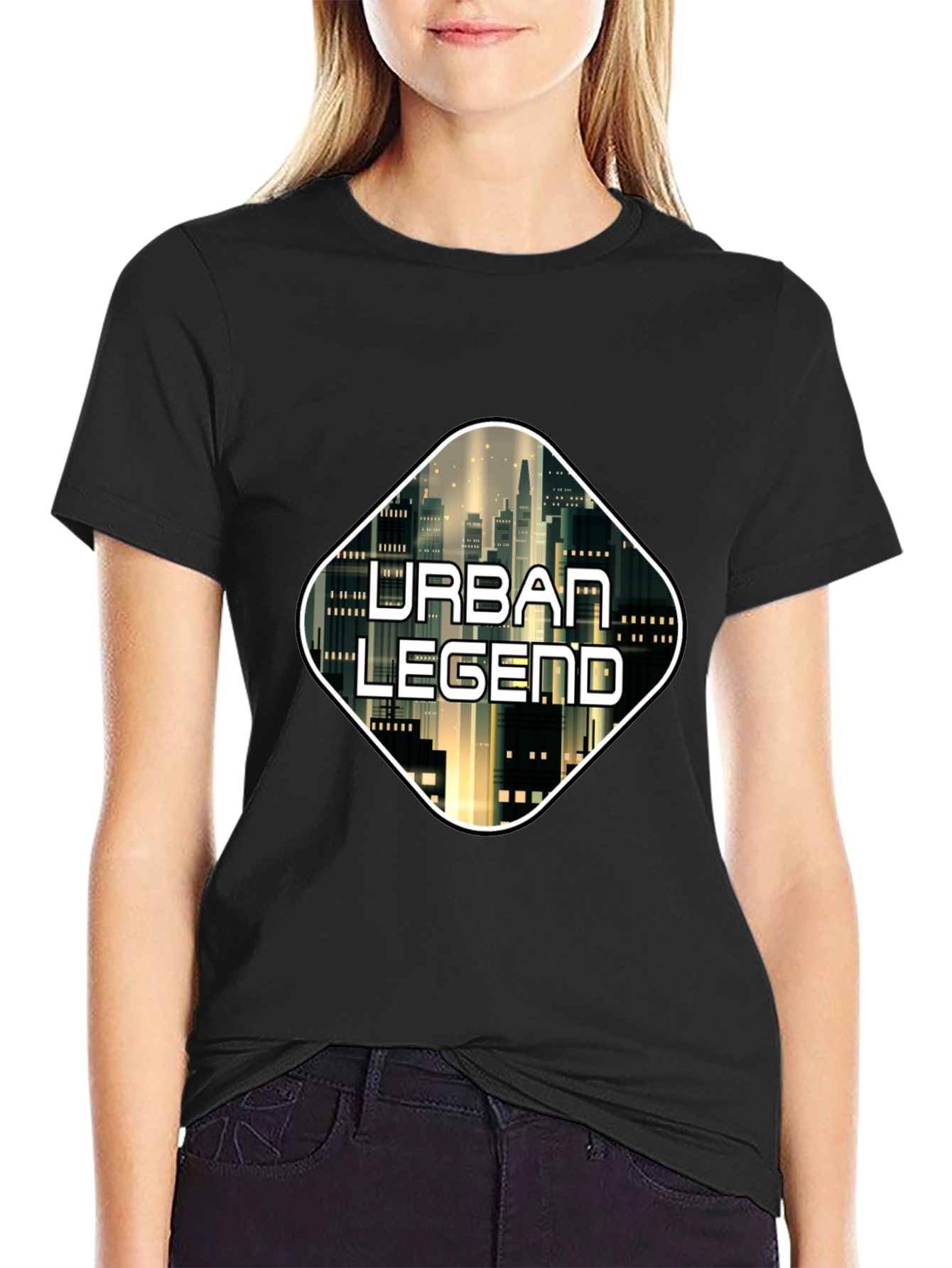 Urban Legend Black Graphic T-Shirt