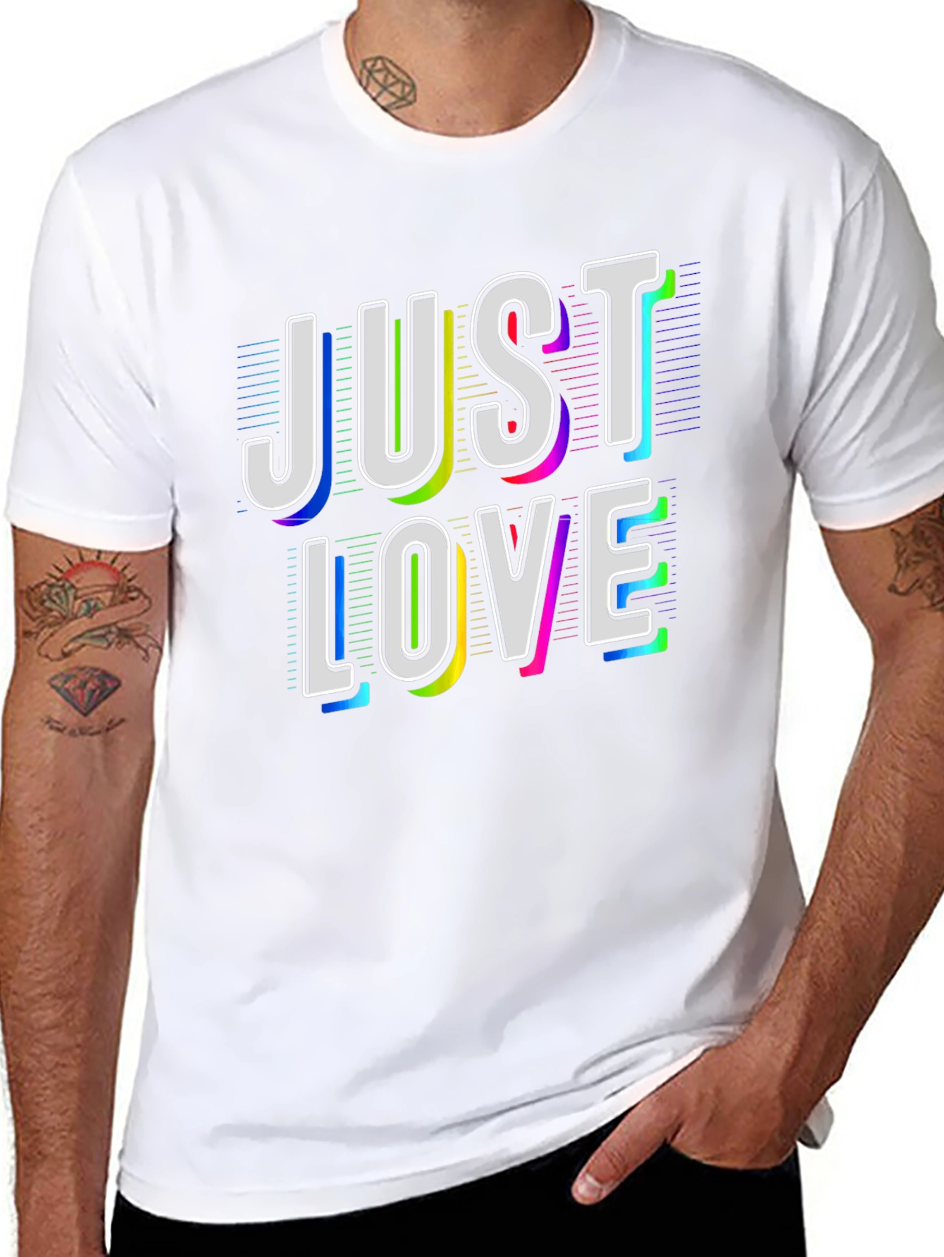 Just Love Graphic Tee - Black Cotton T-Shirt