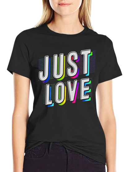 Just Love Graphic Tee - Black Cotton T-Shirt