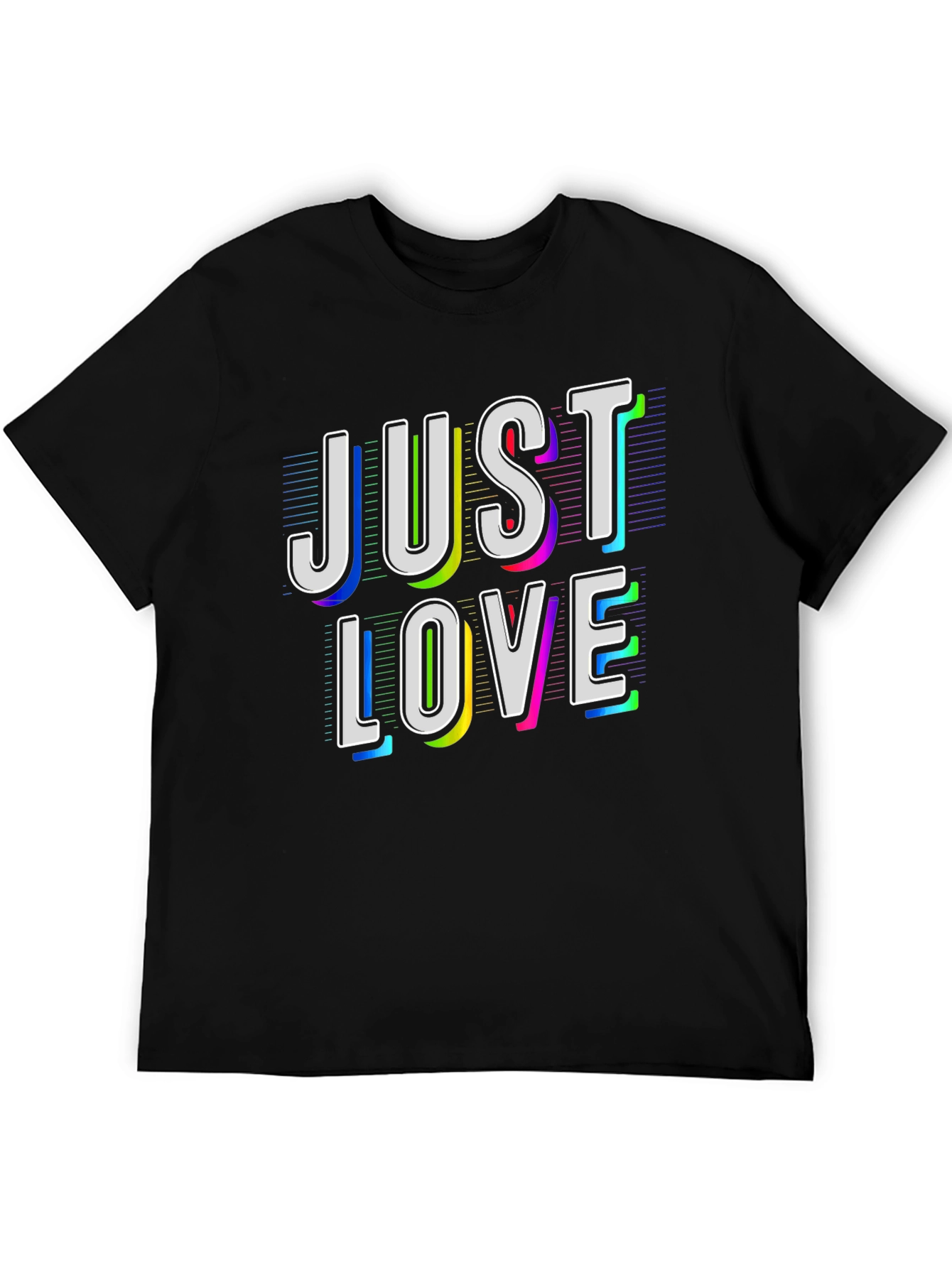 Just Love Graphic Tee - Black Cotton T-Shirt