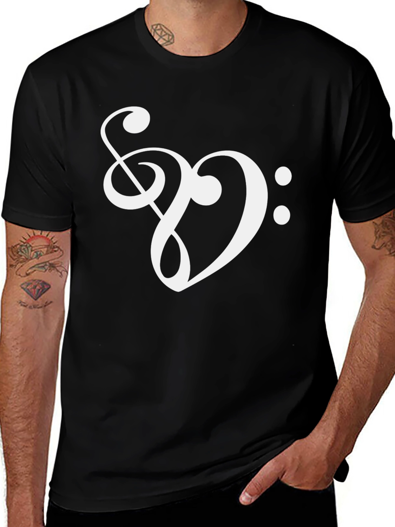 Musical Note Heart T-Shirt - Unique Music Lover Gift
