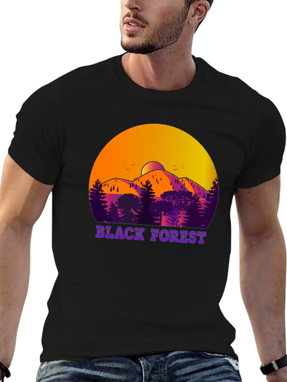 Black Forest T-Shirt - Mountain Scene Design