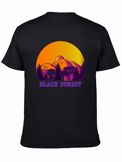 Black Forest T-Shirt - Mountain Scene Design