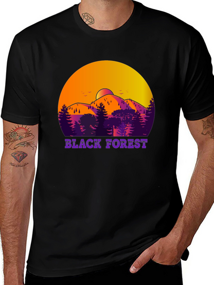 Black Forest T-Shirt - Mountain Scene Design