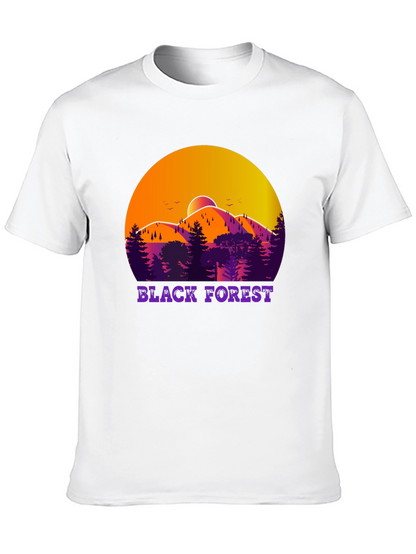 Black Forest T-Shirt - Mountain Scene Design
