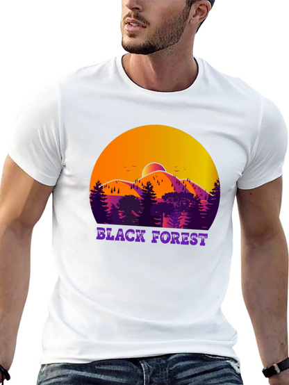 Black Forest T-Shirt - Mountain Scene Design