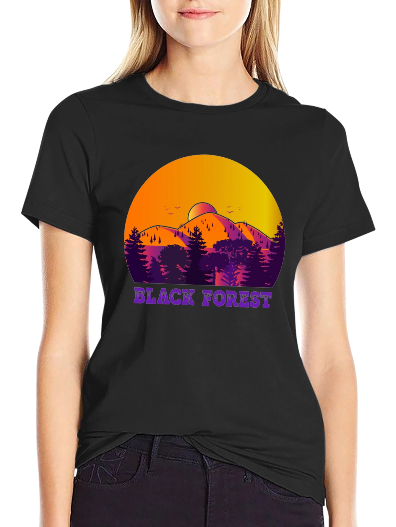 Black Forest T-Shirt - Mountain Scene Design