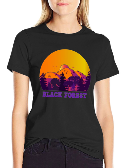 Black Forest T-Shirt - Mountain Scene Design