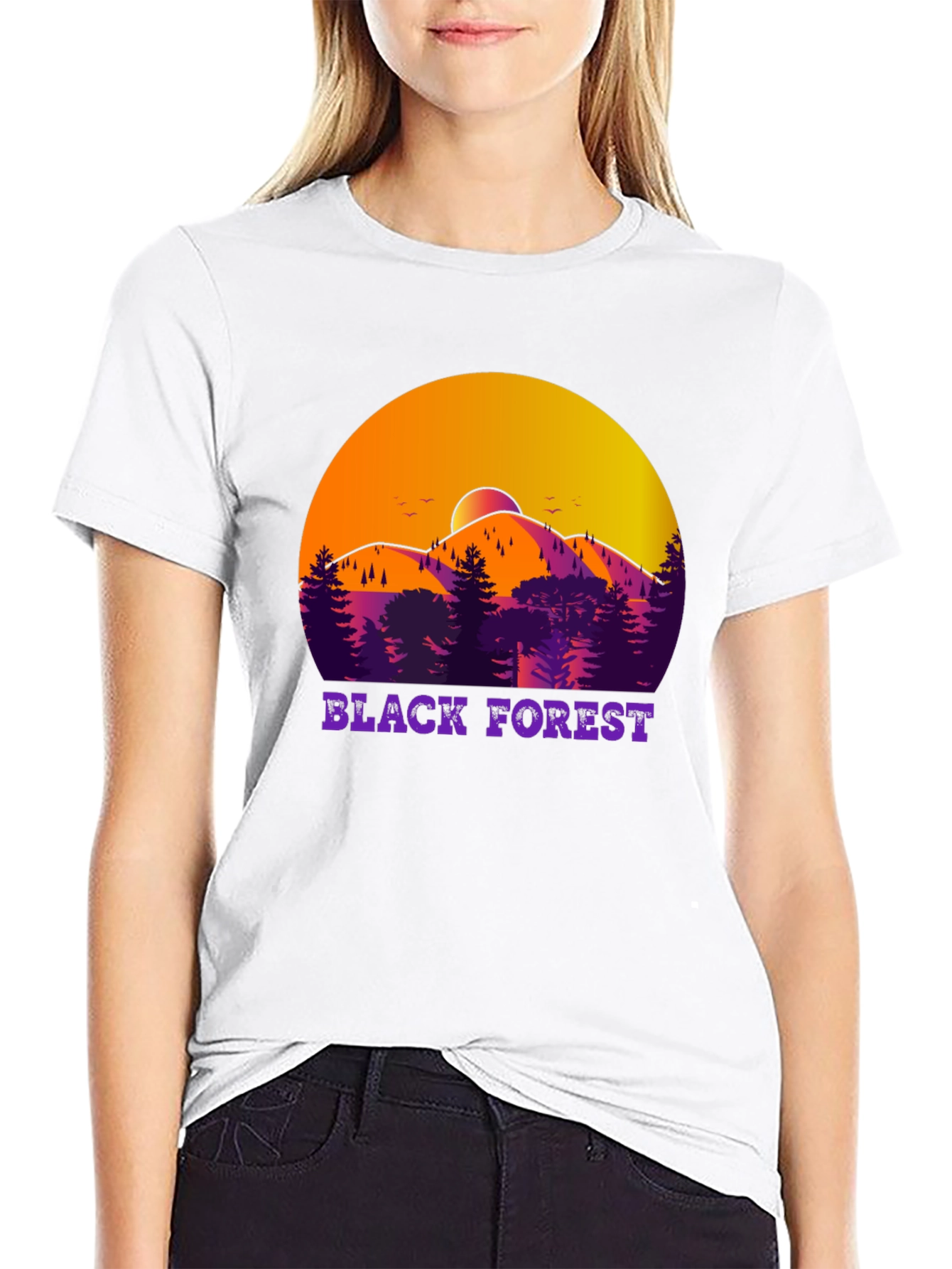 Black Forest T-Shirt - Mountain Scene Design