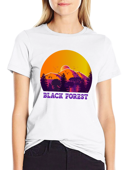 Black Forest T-Shirt - Mountain Scene Design