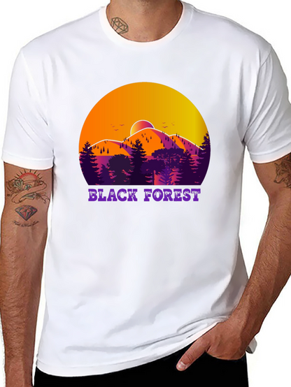 Black Forest T-Shirt - Mountain Scene Design