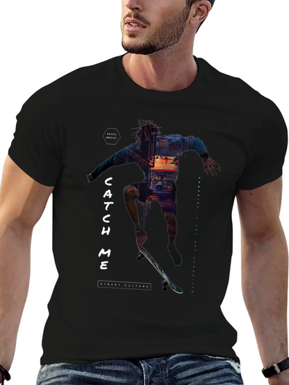 Skate Culture T-Shirt - Catch Me Black Tee