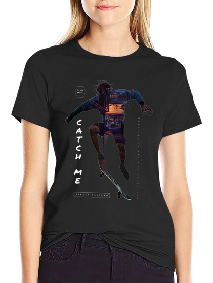 Skate Culture T-Shirt - Catch Me Black Tee