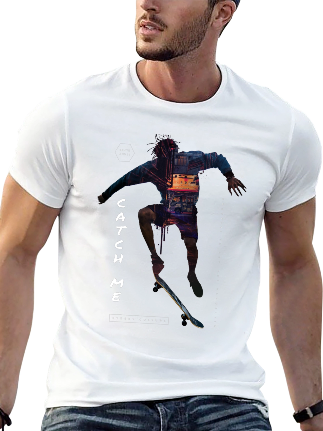 Skate Culture T-Shirt - Catch Me Black Tee