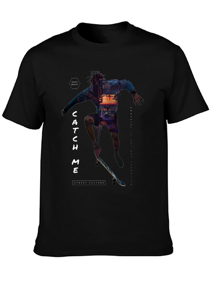 Skate Culture T-Shirt - Catch Me Black Tee