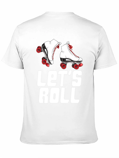 Lets Roll Retro Roller Skate Graphic Tee