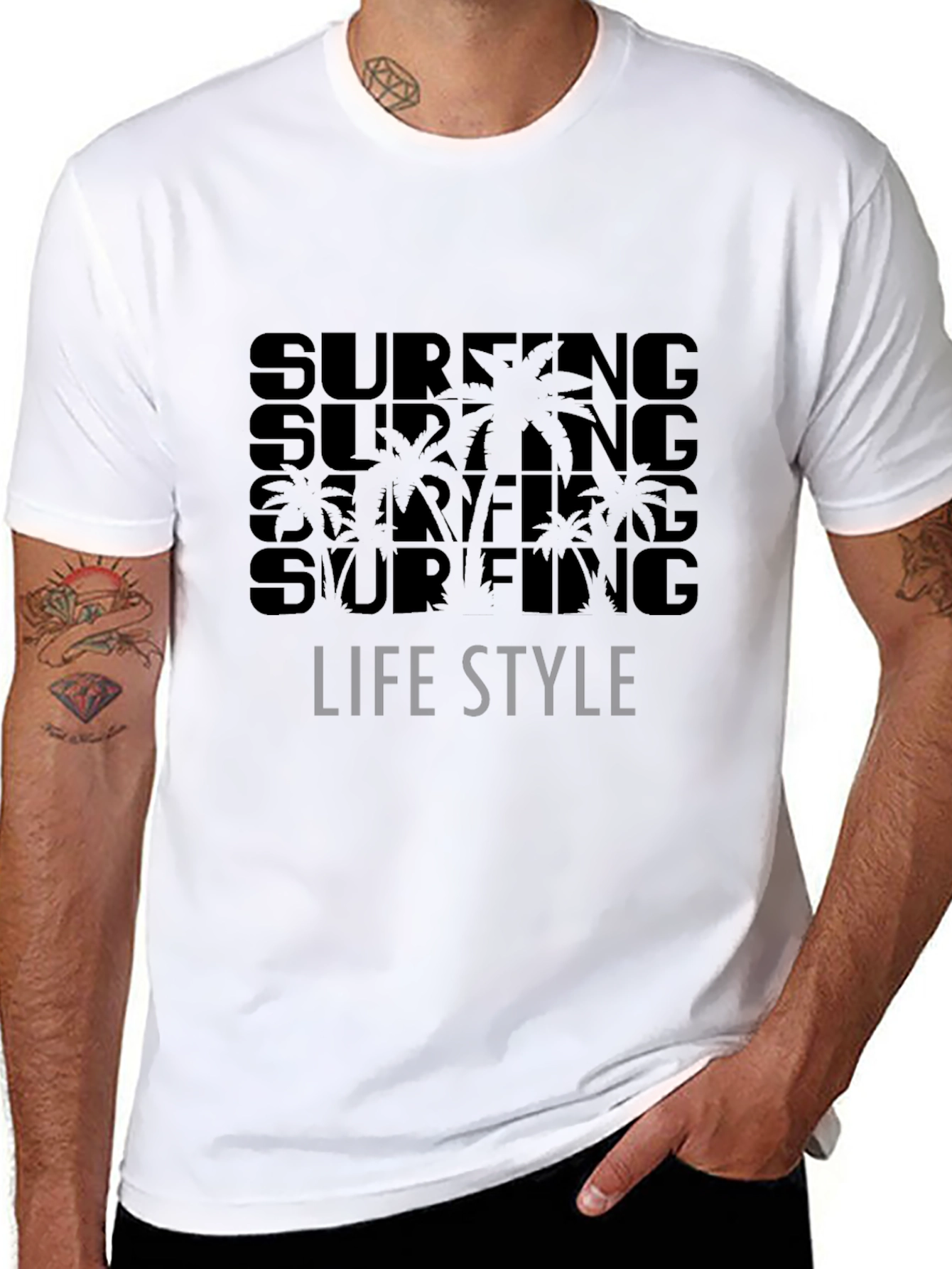 Surfing Lifestyle Black T-Shirt