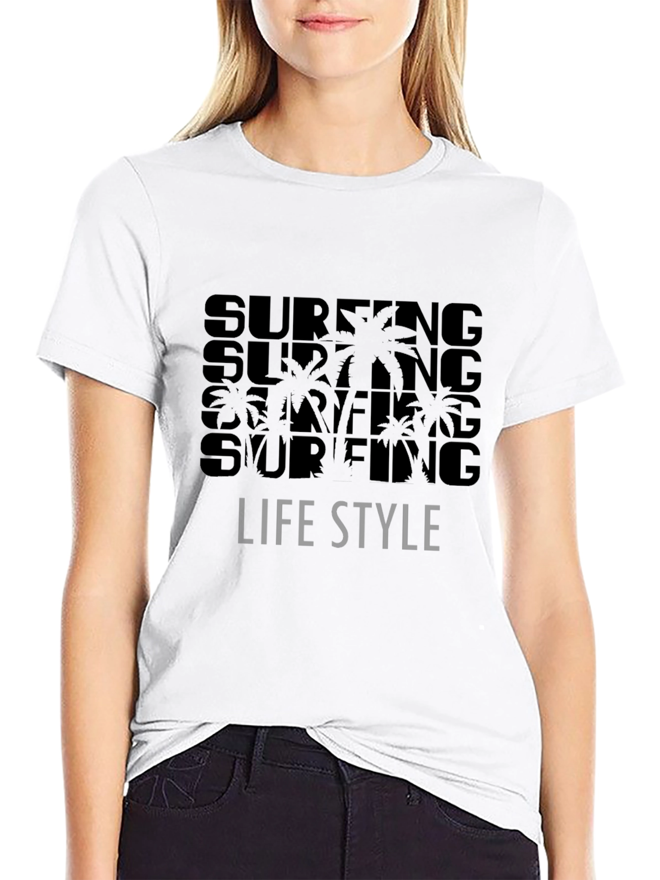 Surfing Lifestyle Black T-Shirt