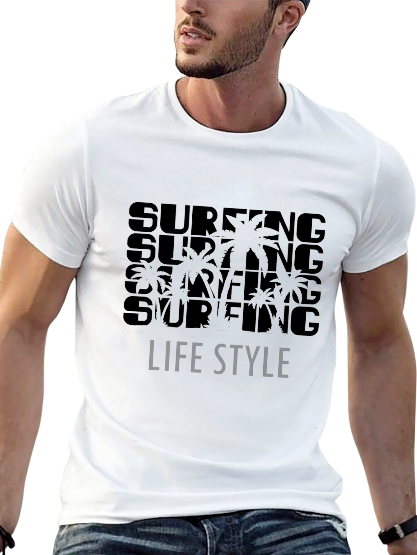 Surfing Lifestyle Black T-Shirt