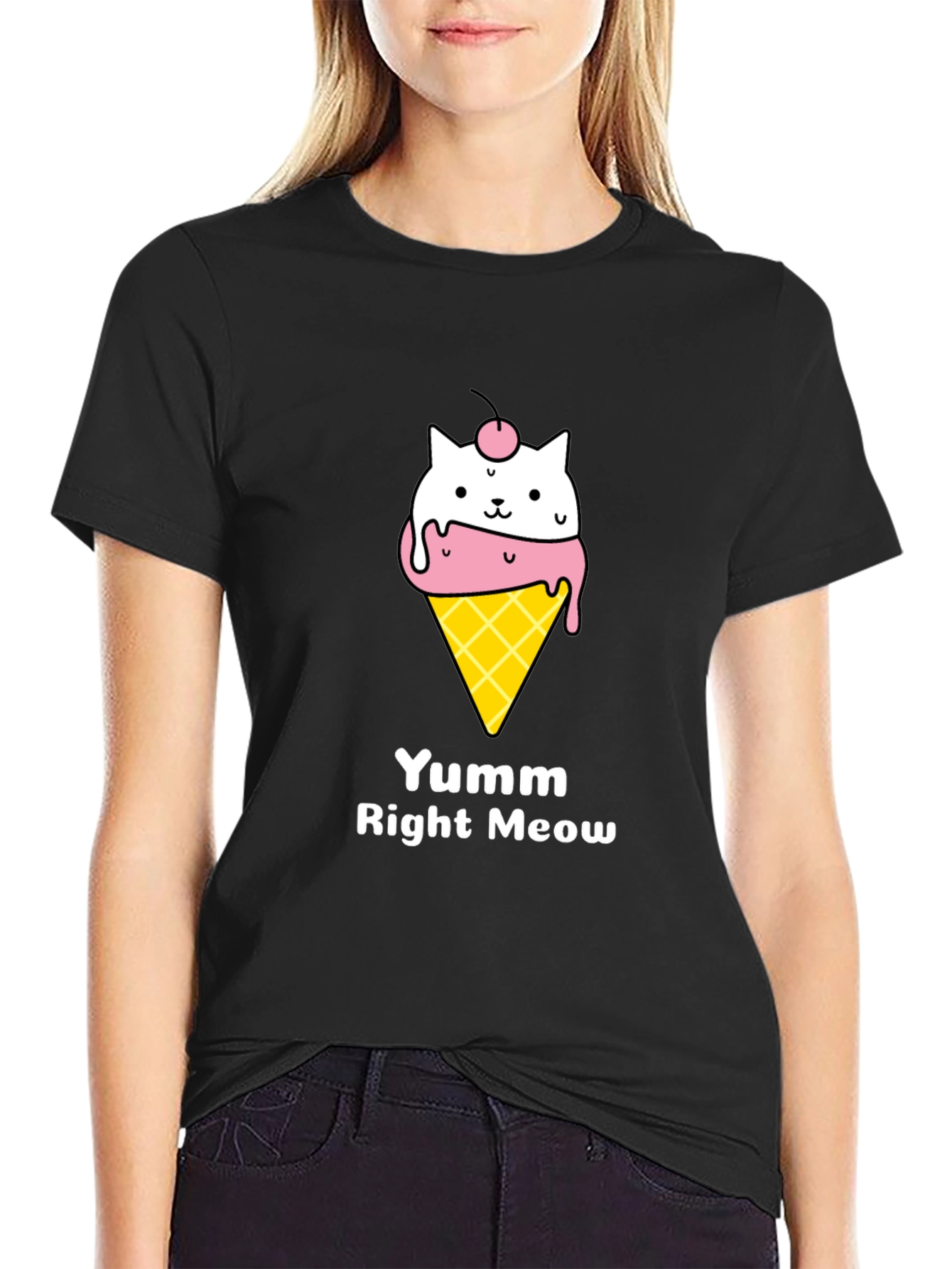 Yumm Right Meow Cat Ice Cream T-Shirt