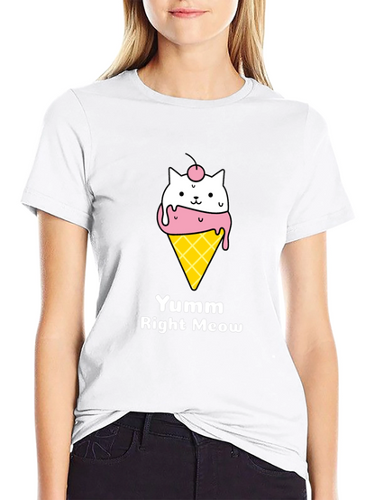 Yumm Right Meow Cat Ice Cream T-Shirt