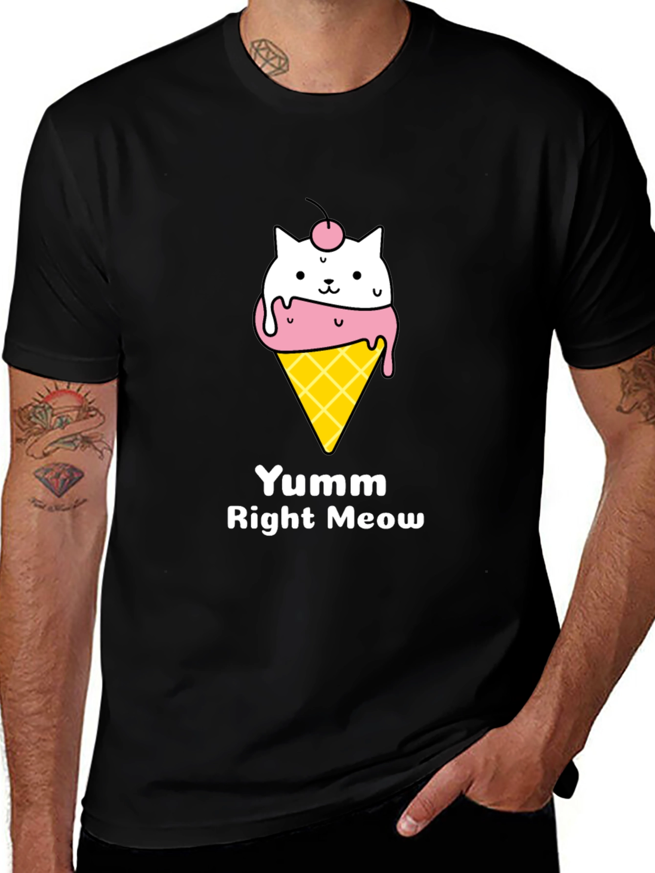 Yumm Right Meow Cat Ice Cream T-Shirt