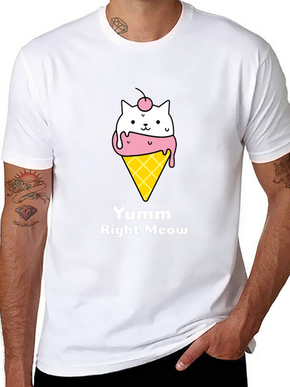 Yumm Right Meow Cat Ice Cream T-Shirt
