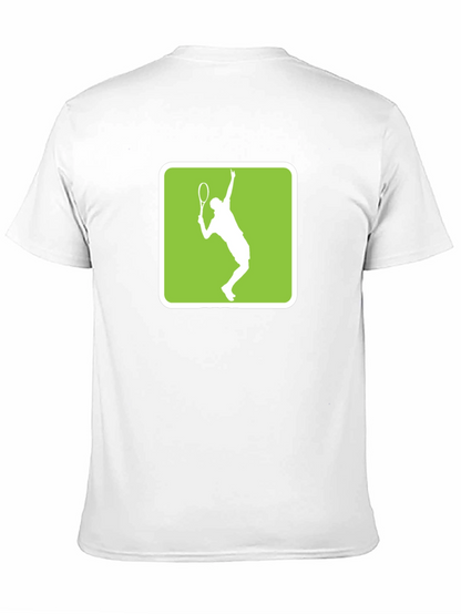 Tennis Player Graphic Tee - Black Cotton