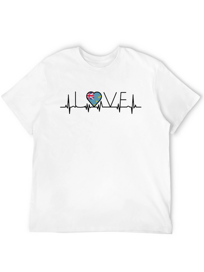 Tuvalu Flag Heartbeat Love T-Shirt
