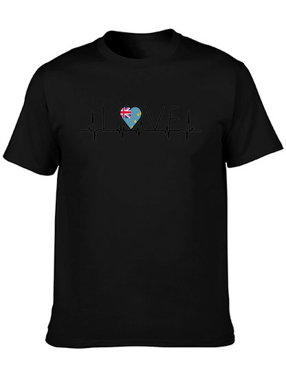 Tuvalu Flag Heartbeat Love T-Shirt