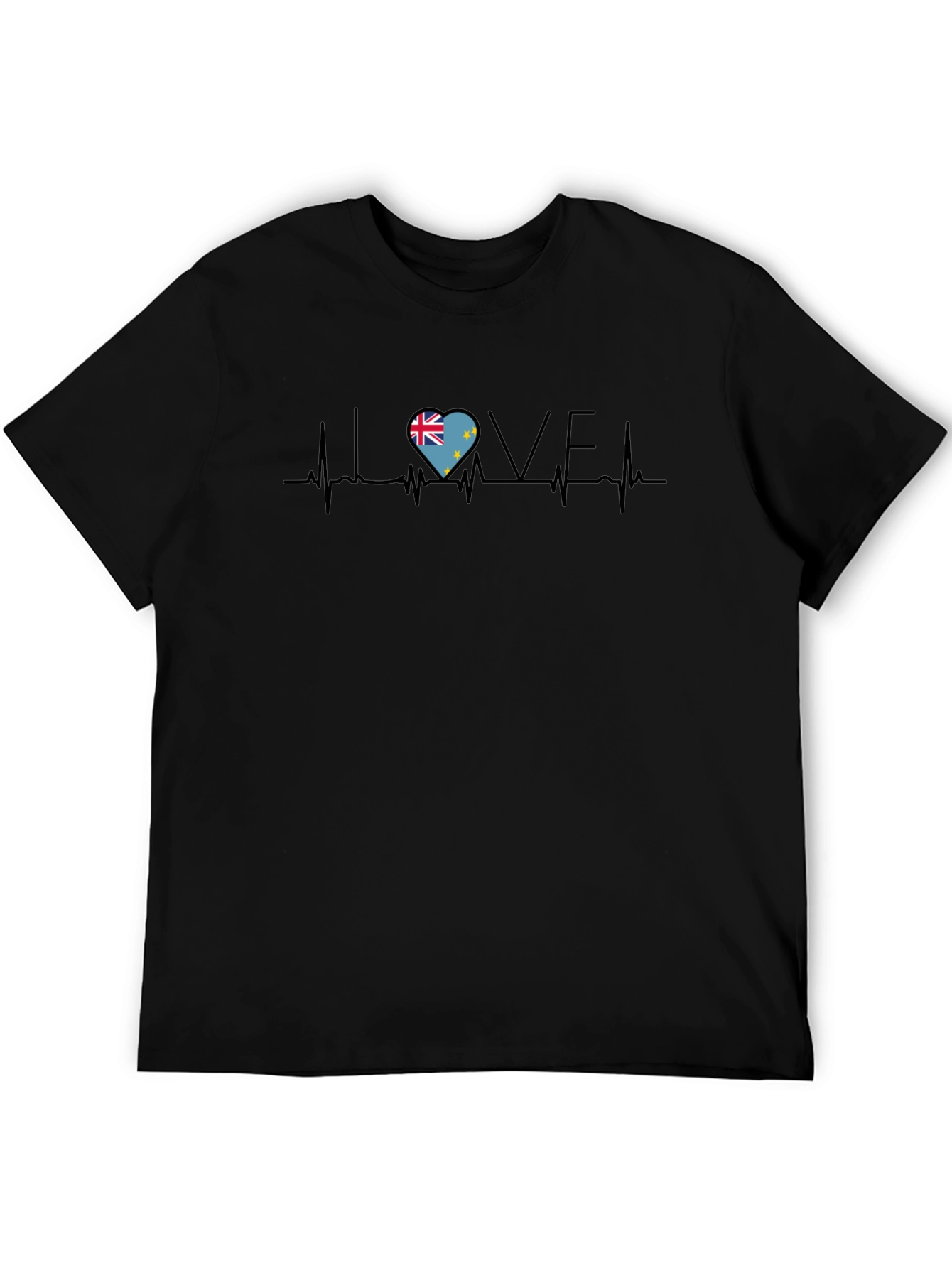 Tuvalu Flag Heartbeat Love T-Shirt