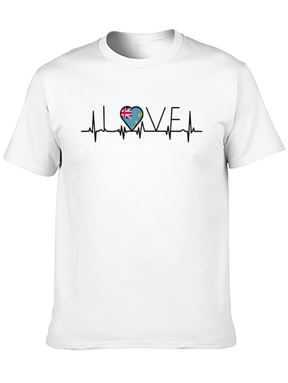 Tuvalu Flag Heartbeat Love T-Shirt