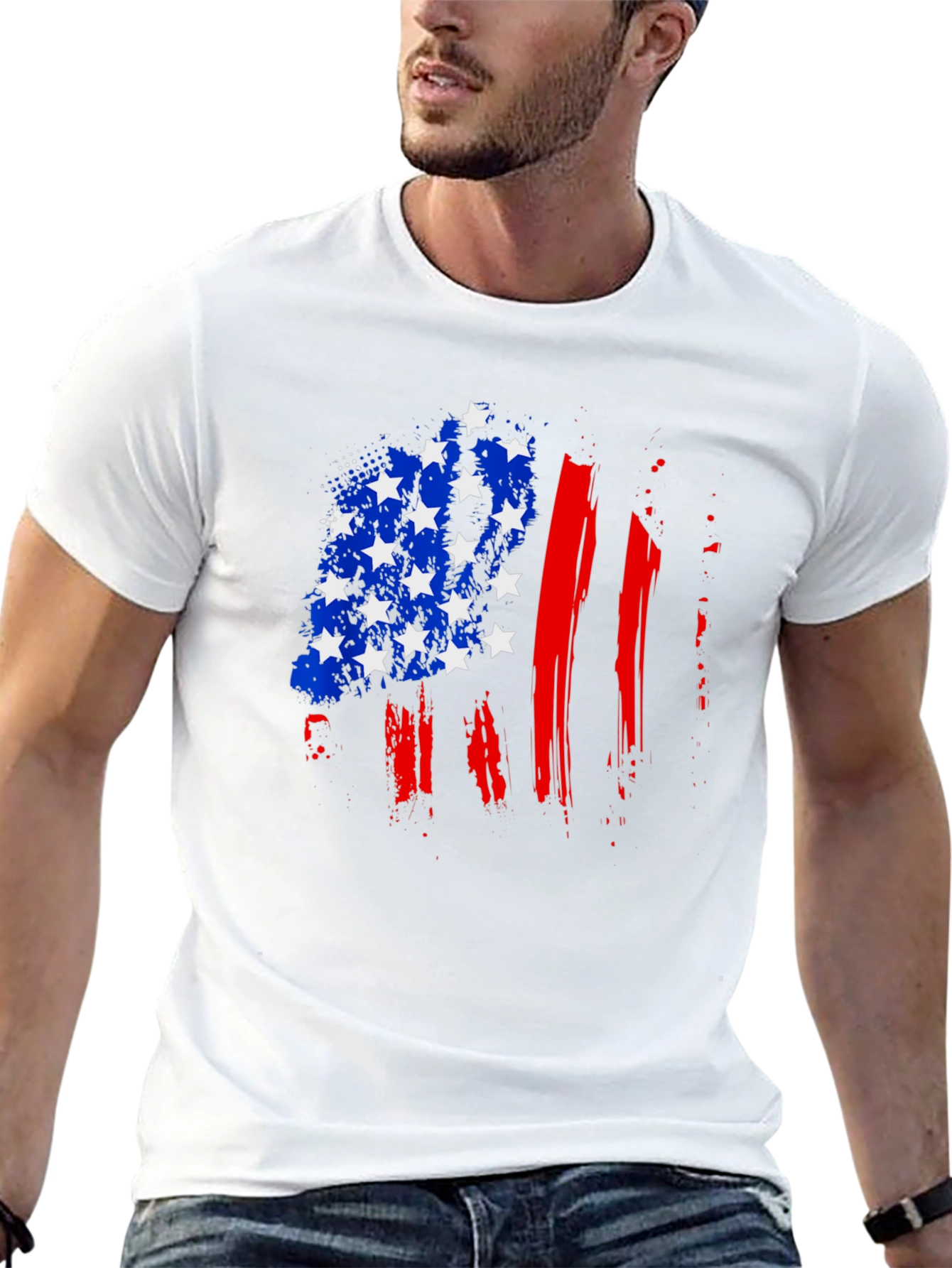 Patriotic USA Flag Graphic T-Shirt