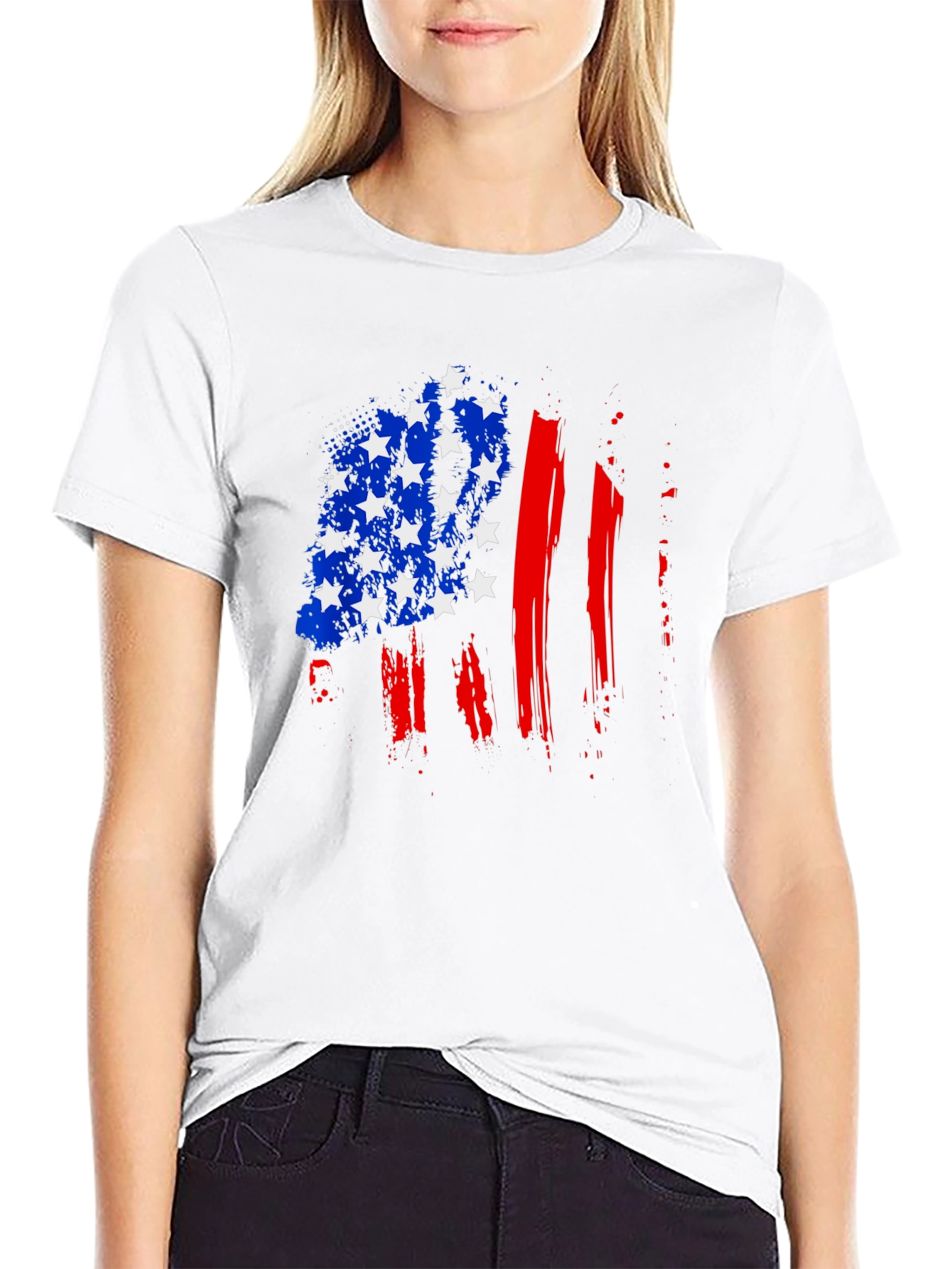 Patriotic USA Flag Graphic T-Shirt