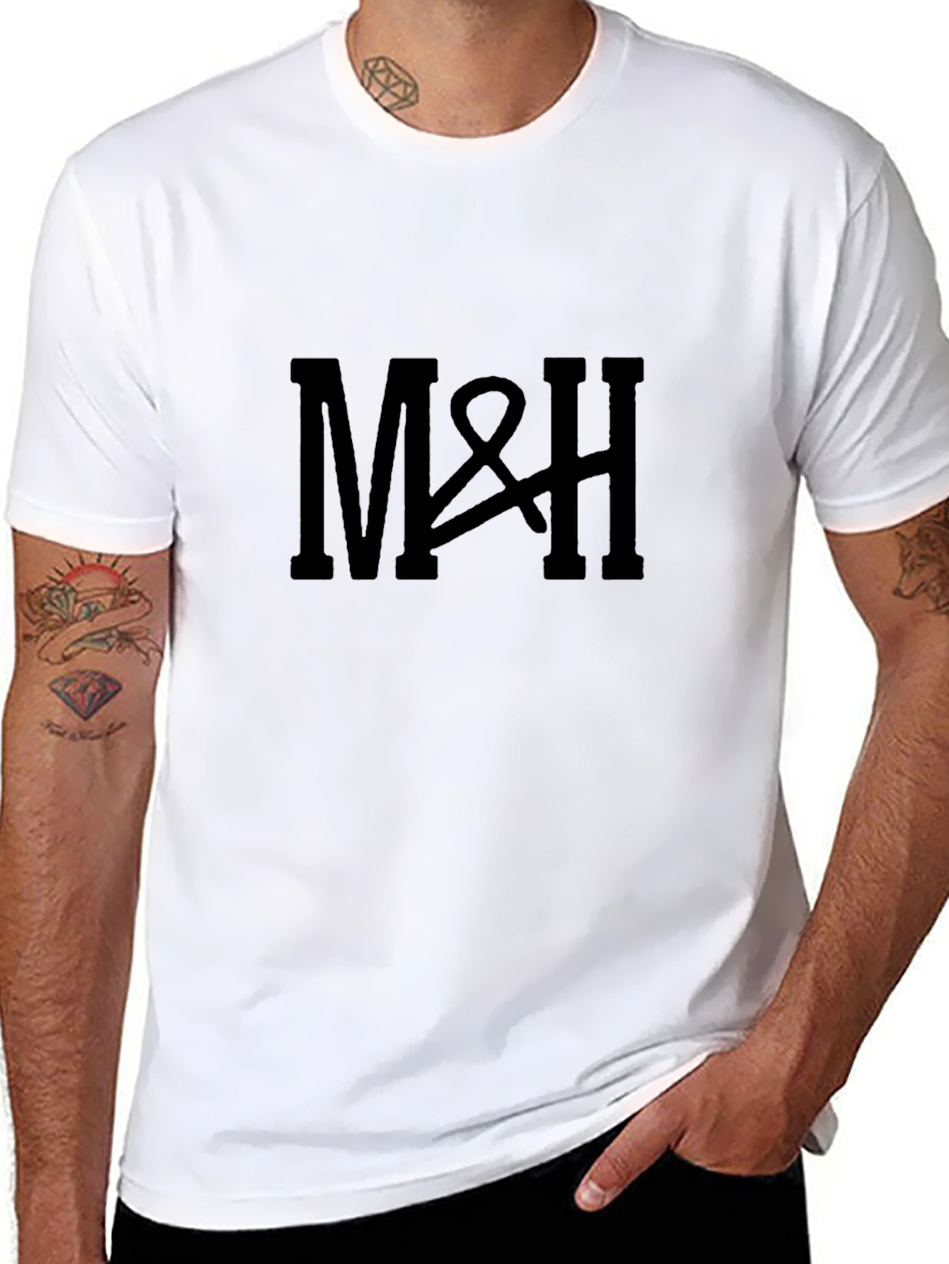 M&H Black Cotton Graphic Tee