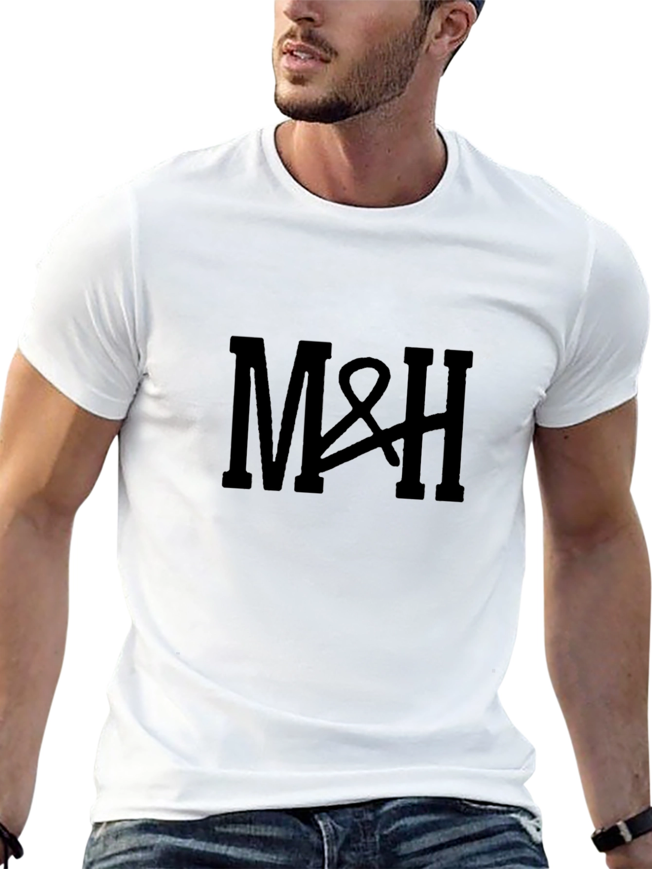 M&H Black Cotton Graphic Tee