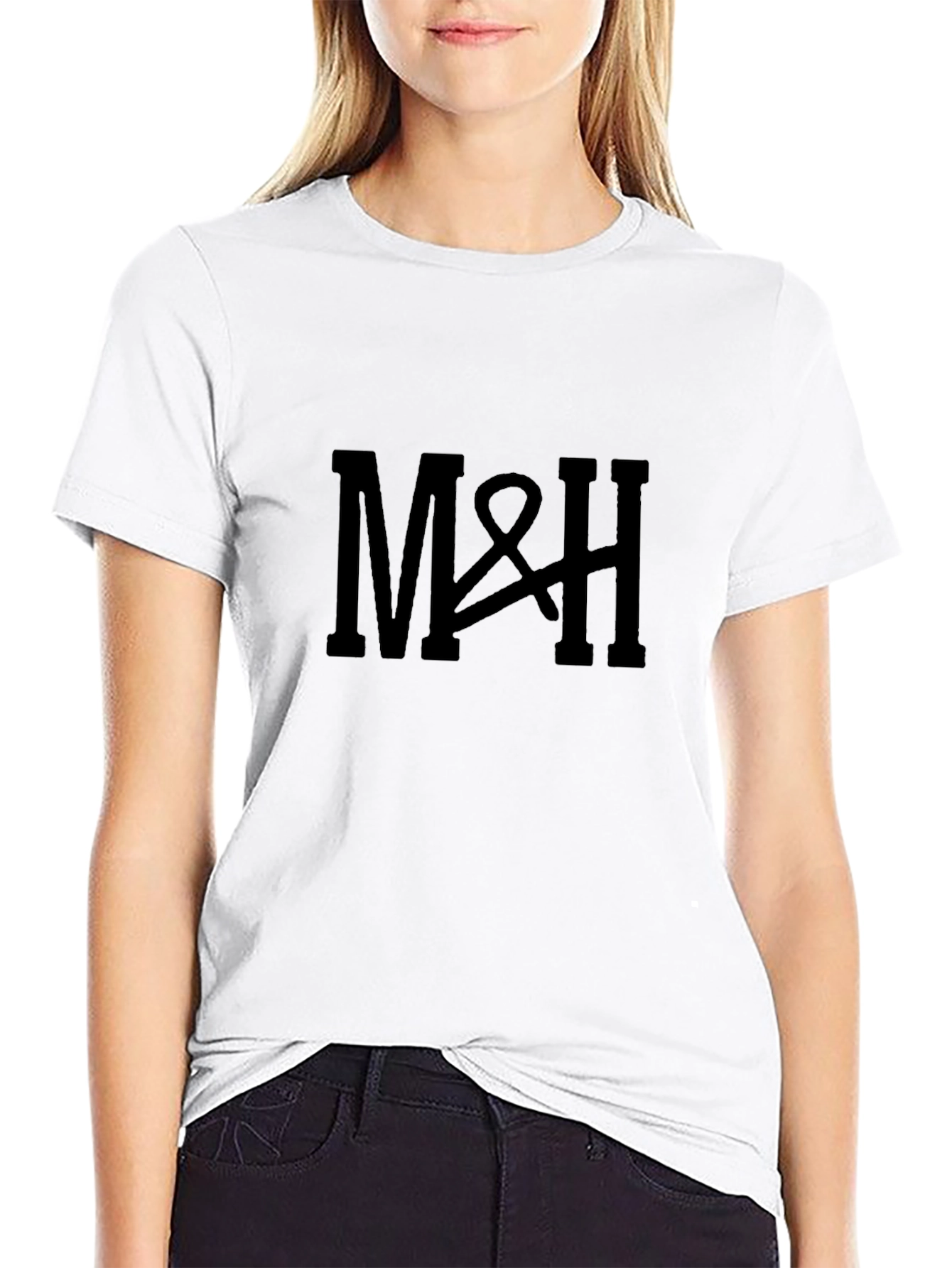 M&H Black Cotton Graphic Tee