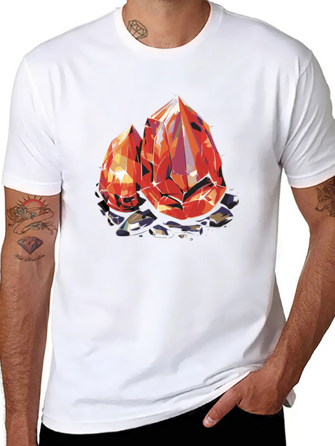 Gems Graphic Tee - Black Cotton Comfort
