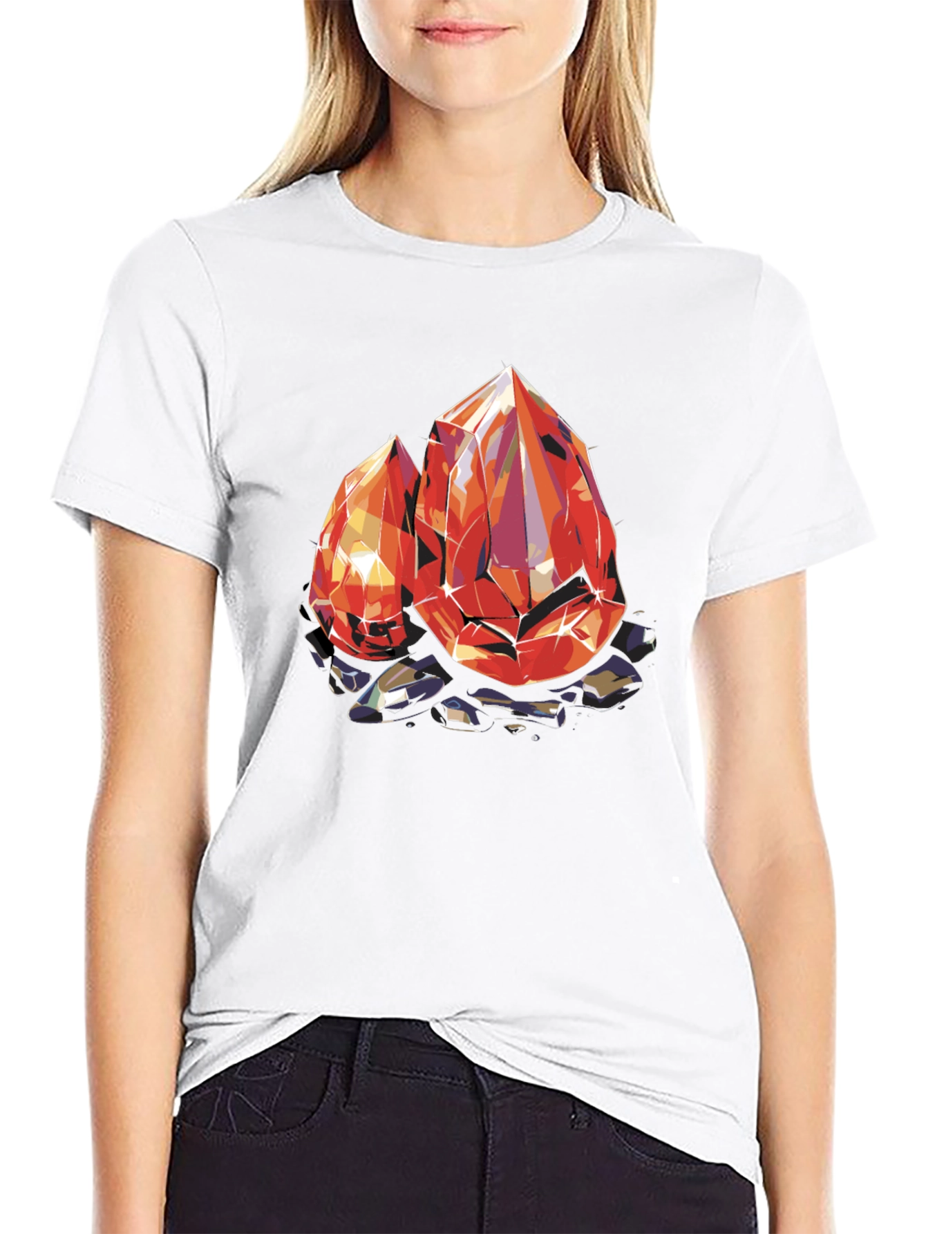Gems Graphic Tee - Black Cotton Comfort