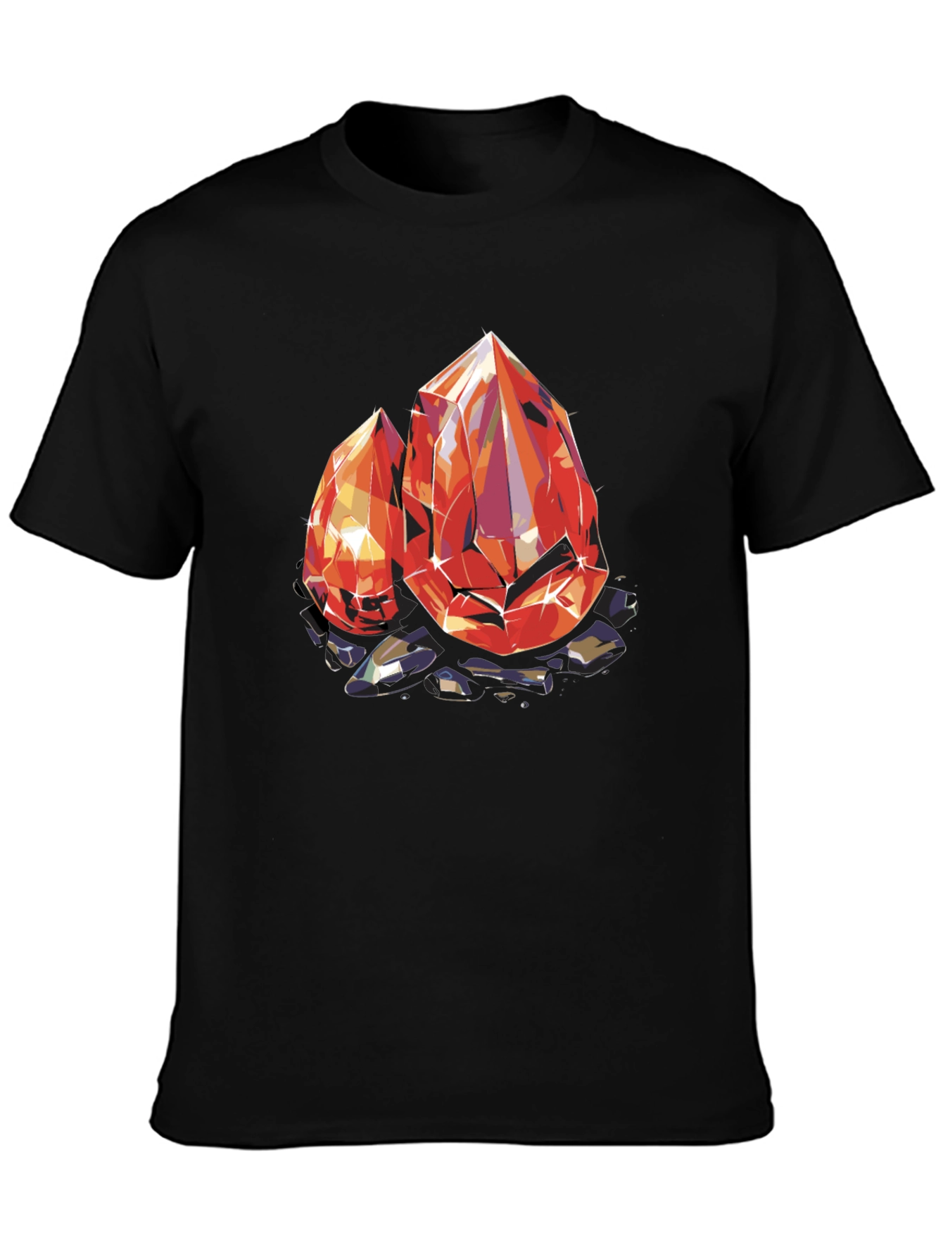 Gems Graphic Tee - Black Cotton Comfort