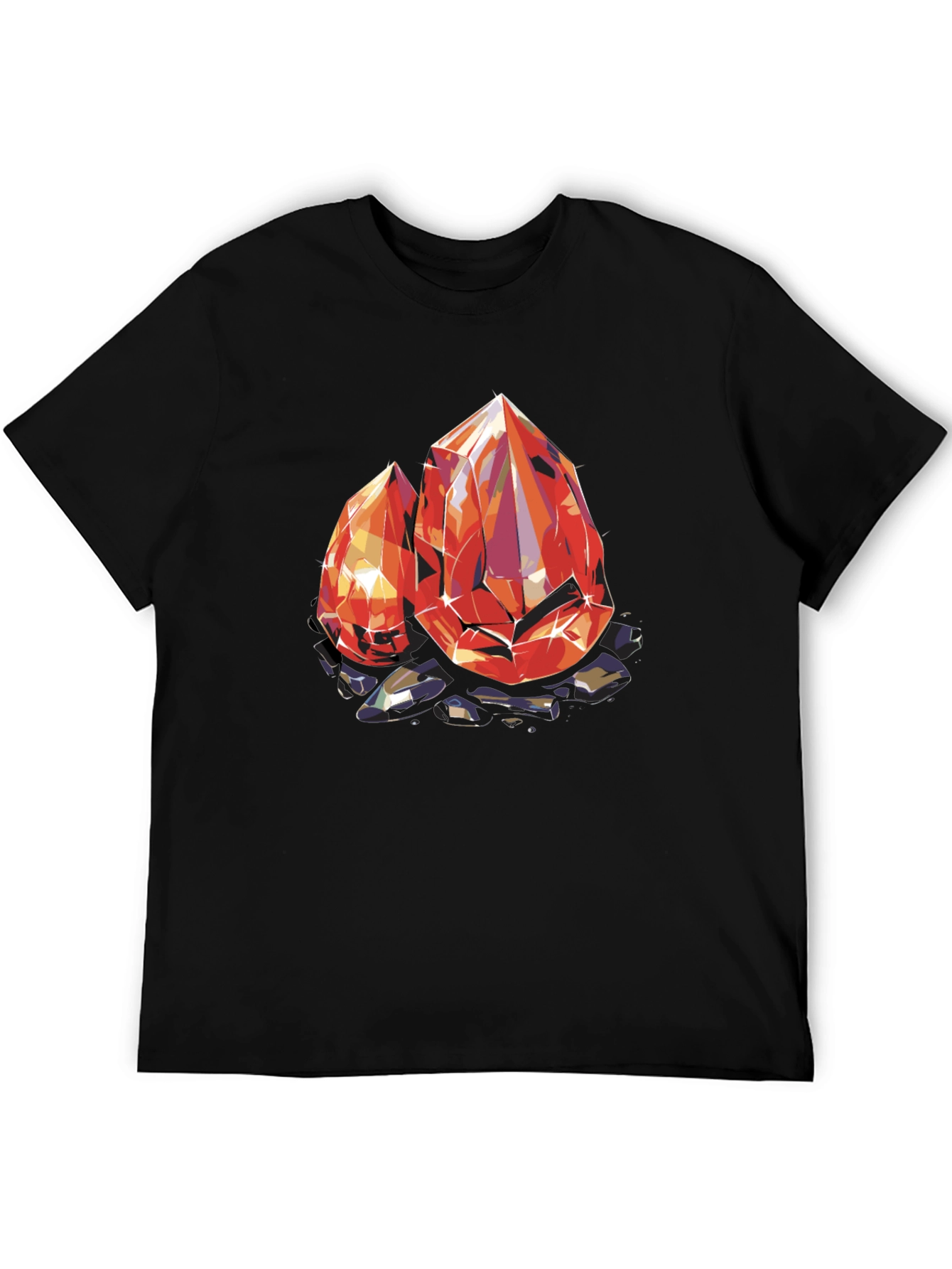 Gems Graphic Tee - Black Cotton Comfort