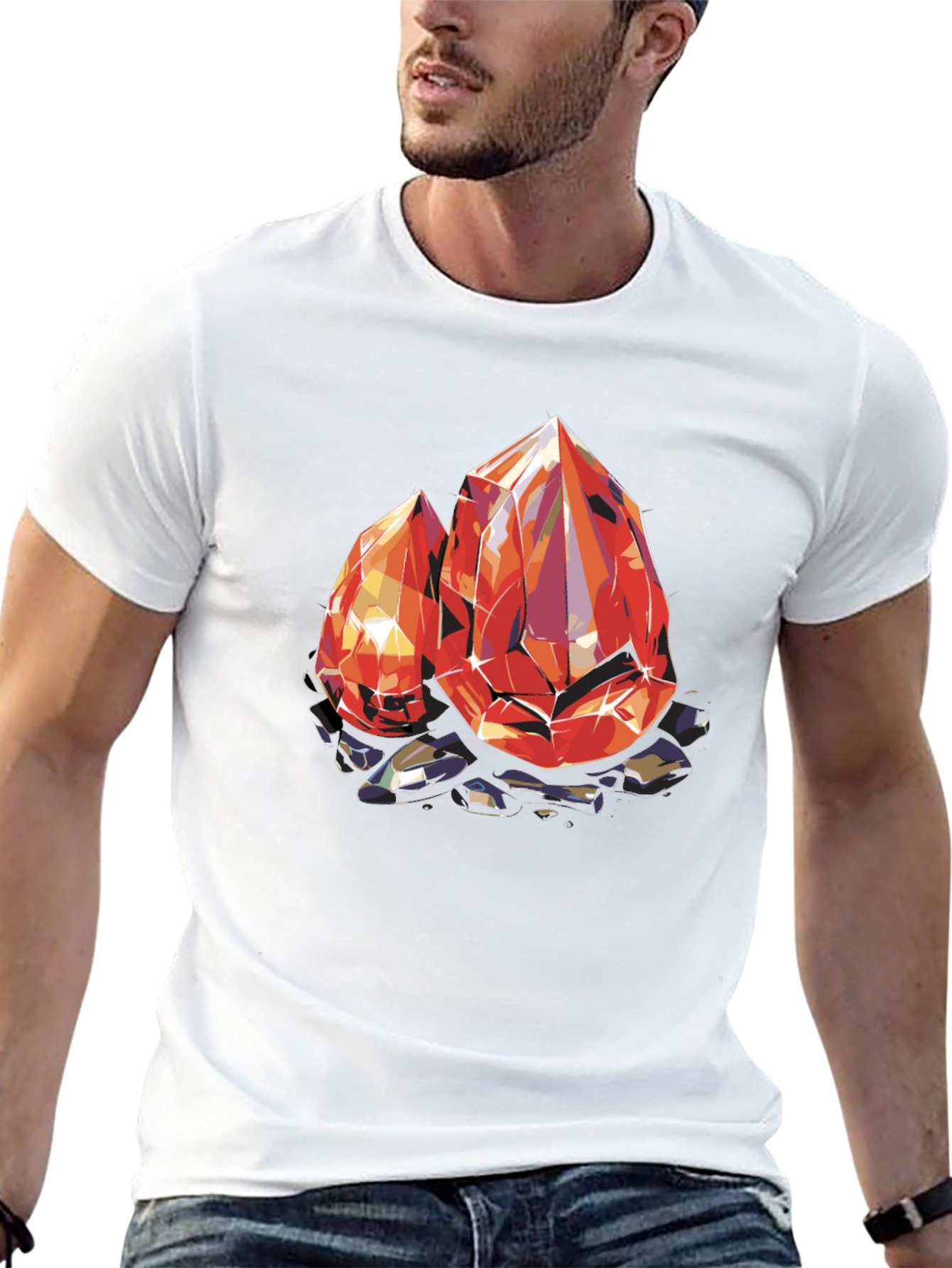 Gems Graphic Tee - Black Cotton Comfort