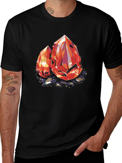 Gems Graphic Tee - Black Cotton Comfort