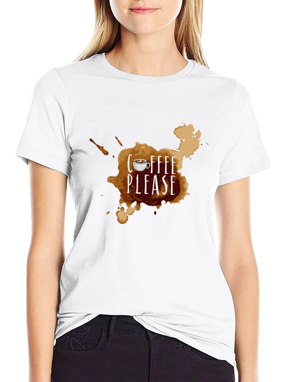 Coffee Please Graphic T-Shirt - Black Casual Tee