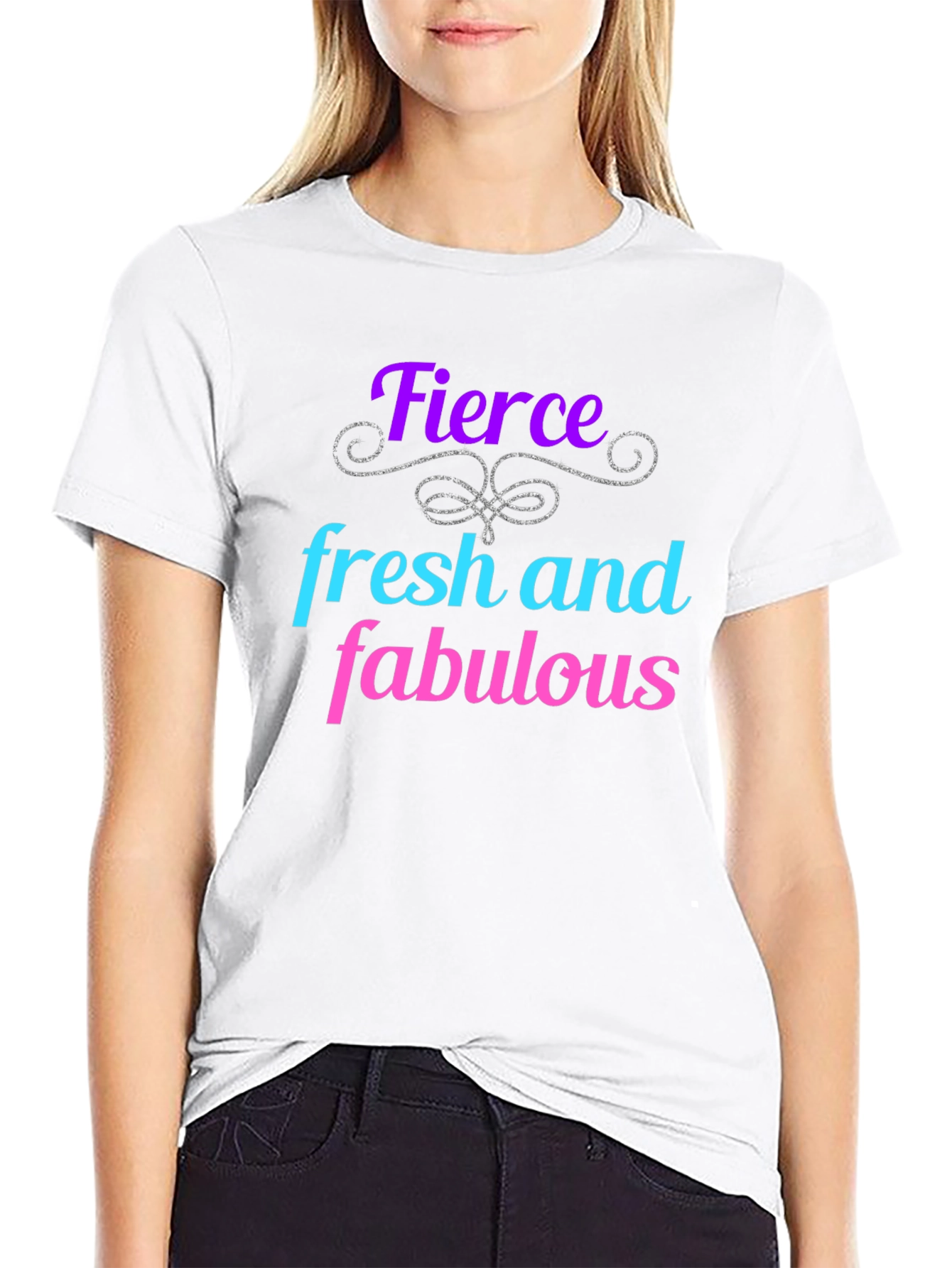 Fierce Fresh Fabulous Graphic Tee - Black