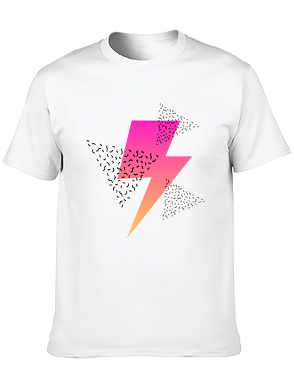 Retro Lightning Bolt Graphic Tee - Black