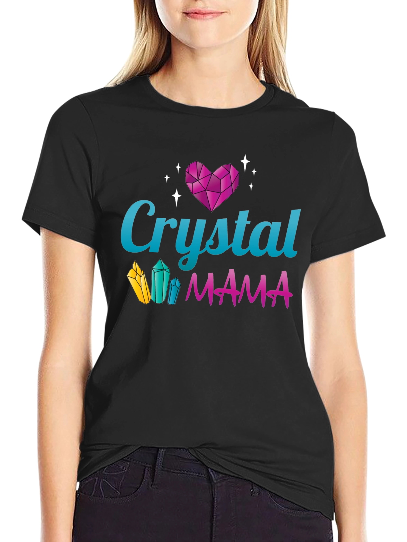 Crystal Mama Graphic Tee - Trendy Mom Shirt
