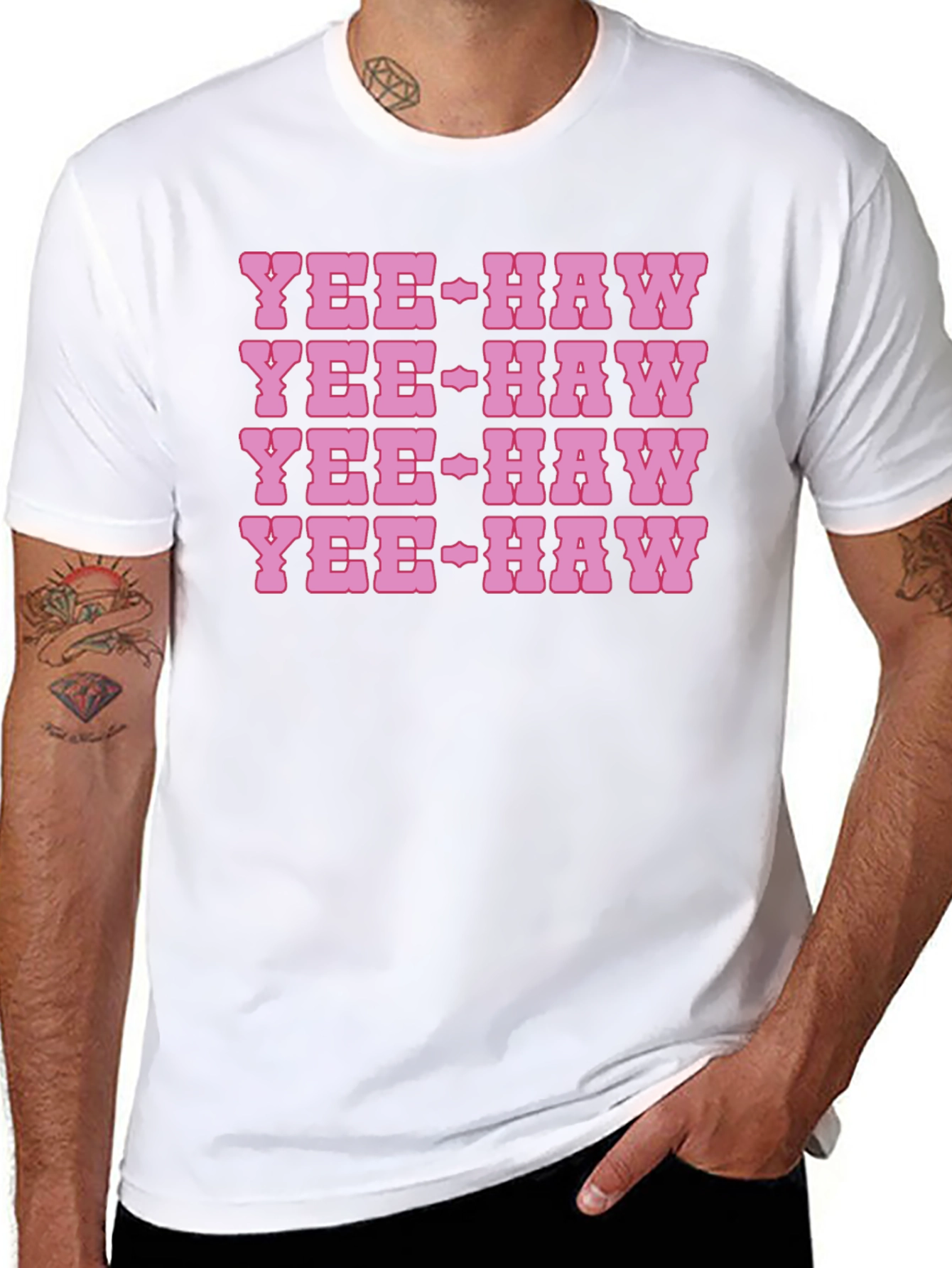 Yee-Haw Graphic Print Cotton T-Shirt